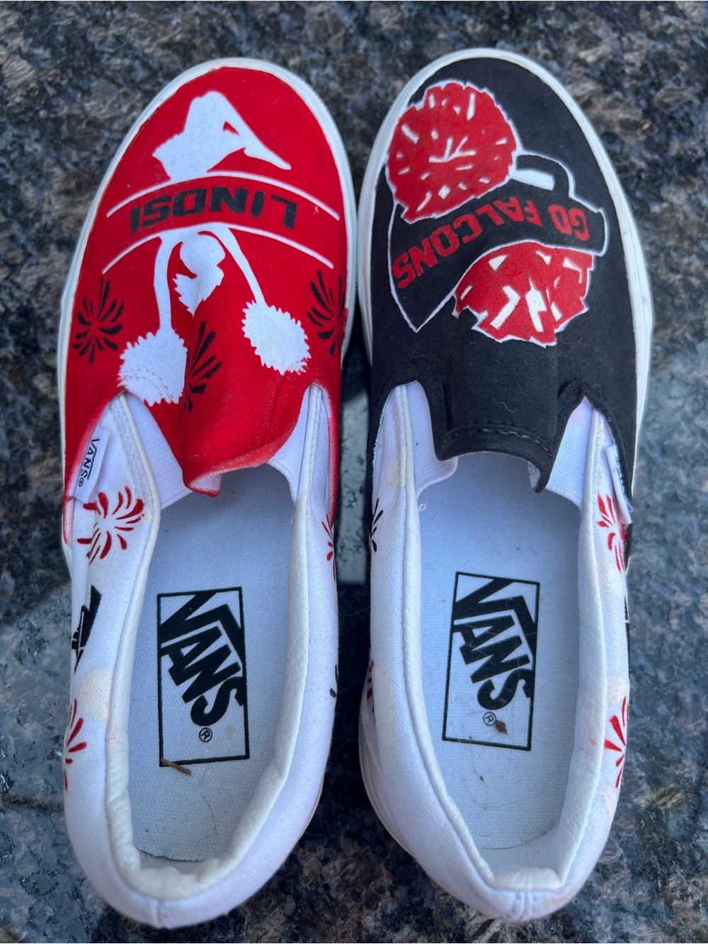 Custom Designed Vans Classic Slip On Shoes Go Falcons W 7 M 5.5